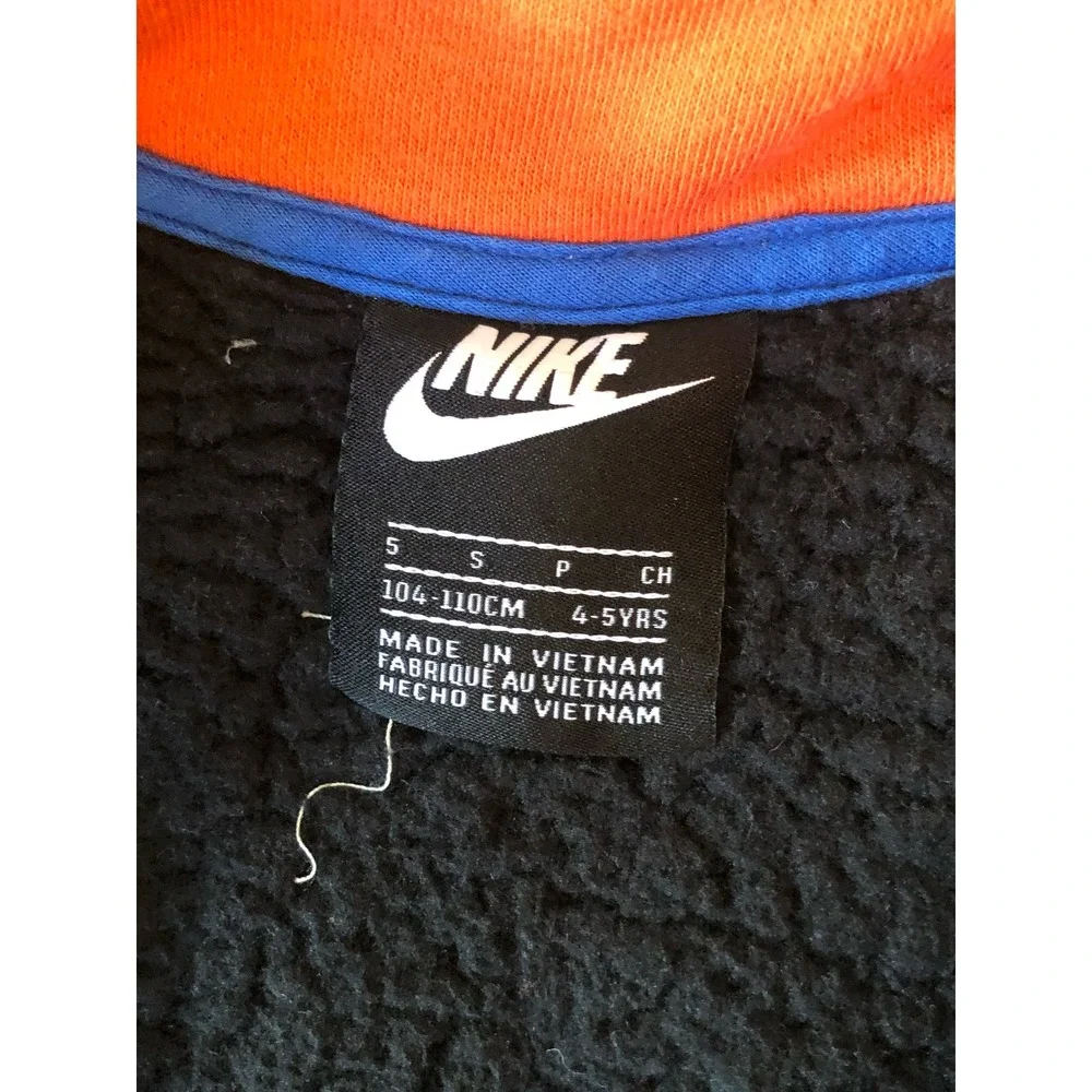 Nike Have A Nike‎ Day Sherpa Fleece Quarter Zip Jacket Black Kids Small 4-5Y